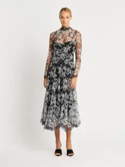 Moss & Spy Melody Midi Dress in Black/Ivory Size AU 14 for rent on The Volte - image 6