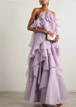 Aje Pandorea Layered Maxi Dress Purple Size 8