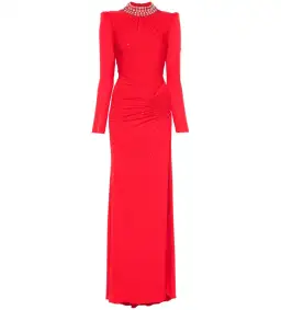 Nissa Crystal Embellished Maxi Dress in Red Size AU 10 for rent on The Volte - image 5