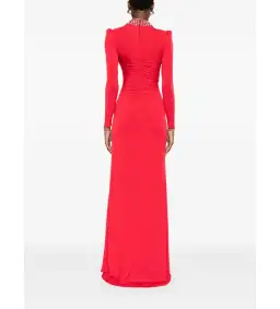 Nissa Crystal Embellished Maxi Dress in Red Size AU 10 for rent on The Volte - image 3