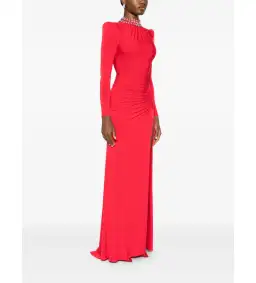Nissa Crystal Embellished Maxi Dress in Red Size AU 10 for rent on The Volte - image 2