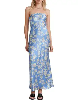 Bec & Bridge Blossom Strapless Maxi Dress Blue Floral Size AU 8 for rent on The Volte - image 1