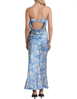 Bec & Bridge Blossom Strapless Maxi Dress Blue Floral Size AU 8 for rent on The Volte - image 2