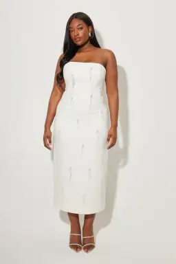 Odd Muse The Ultimate Muse Embellished Midi Dress White Size L / AU 12 for rent on The Volte - image 1
