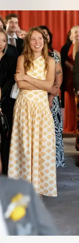 Pasduchas One Shoulder Cut Out Shell Dress Gold Size AU 6  for rent on The Volte - image 1