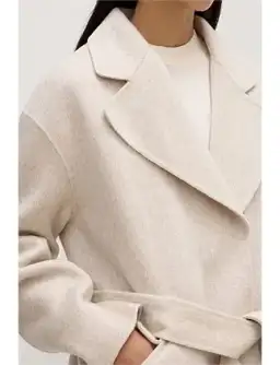 Sadie Single Breasted Wool Coat Oat Marle