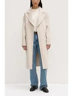 Sadie Single Breasted Wool Coat Oat Marle