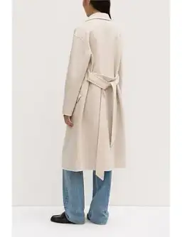 Sadie Single Breasted Wool Coat Oat Marle