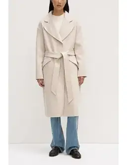 Sadie Single Breasted Wool Coat Oat Marle