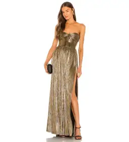 Bronx and Banco Florence Strapless Gown Gold Size XS/AU 6
