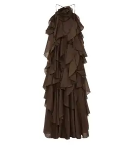 Aje Pandorea Layered Maxi Dress Carob Size AU 8 for rent on The Volte - image 6