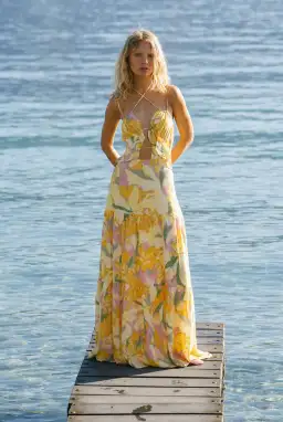 Sabo Skirt Calabria Halter Maxi Dress in Scout Floral Size S AU 8 for rent on The Volte - image 1