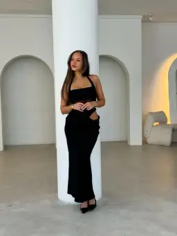 Benni Gina Halter Dress in Black Size 8 for rent on The Volte - image 1