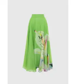Leo Lin Indie Sleeve Top  Valeria Skirt Set Lily Print in Parakeet Size 8 for rent on The Volte - image 2