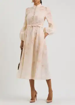 Zimmermann Crush Buttoned Midi Dress Size AU 14