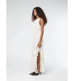 Third Form Visions Lace Frill Maxi Dress Cream Polka Dot Size AU 8 for rent on The Volte - image 2