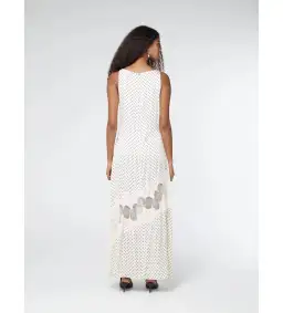 Third Form Visions Lace Frill Maxi Dress Cream Polka Dot Size AU 8 for rent on The Volte - image 3