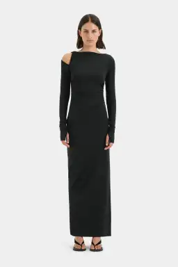 Sir the Label Elm Long Sleeve Midi Dress  in Black Size 8 for rent on The Volte - image 1