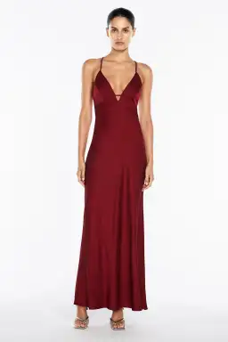 Manning Cartell Time to Shine Slip Maxi Dress Cranberry Red Size AU 12
