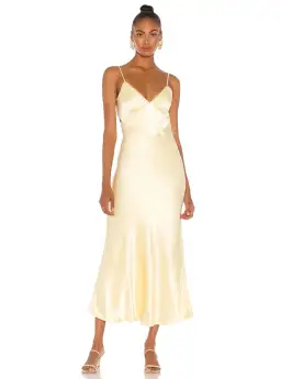 Bardot Malinda Slip Midi Dress Butter Yellow Size 10