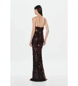 Misha Fig Sapphire Sequin Maxi Dress In Brown Size 12/L for rent on The Volte - image 2