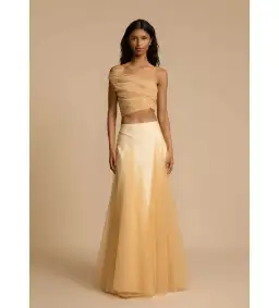 Arcina Ori Violetta Top and Maxi Skirt Set Gold Size XS AU 6 for rent on The Volte - image 1