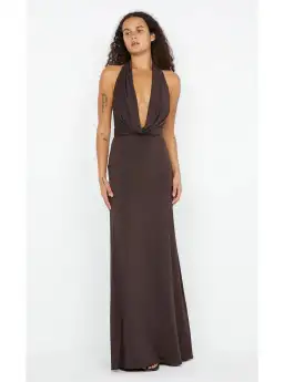 Bec and Bridge Nessie Maxi Dress in Brown Size AU 8