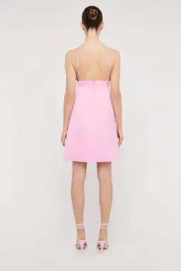 Scanlan Theodore The Satin Shoestring Mini Dress in Pink Size 8 for rent on The Volte - image 3