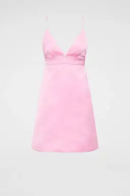 Scanlan Theodore The Satin Shoestring Mini Dress in Pink Size 8 for rent on The Volte - image 2