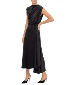 Victoria Beckham Asymmetric Drape Midi Dress Size 16 for rent on The Volte - image 5