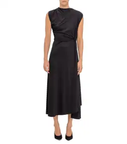 Victoria Beckham Asymmetric Drape Midi Dress Size 16 for rent on The Volte - image 1