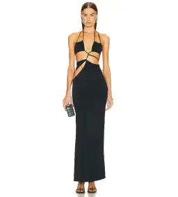 Christopher Esber Displace Lycra Gown Black Size 6  for rent on The Volte - image 1