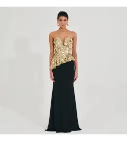Meraki Official Mirror Jersey Gown Gold Size AU 6
