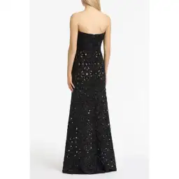 Carla Zampatti Black Lurex Encrusted Sheer Gown Size 12 for rent on The Volte - image 2