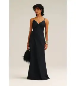Scanlan Theodore Parachute Cotton Strappy Maxi Dress Black Size AU 6 for rent on The Volte - image 1