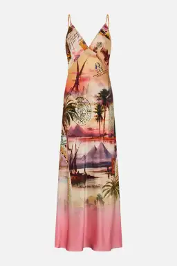 Camilla V Neck Full Length Bias Slip Maxi Dress Millas Got Mail Size 8 for rent on The Volte - image 3