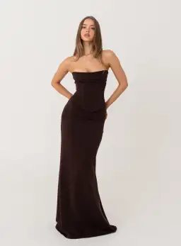 HNTR the Label Louie Maxi Gown in Brown Size 6