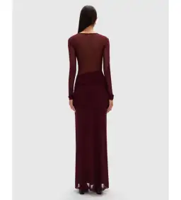 Misha Abelia Mesh Maxi Dress In Berry Size 10 for rent on The Volte - image 2