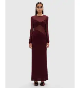 Misha Abelia Mesh Maxi Dress In Berry Size 10 for rent on The Volte - image 1
