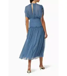 Shona Joy Noemi Ruched Midi Dress Blue Size AU 14 for rent on The Volte - image 2