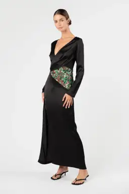 One Fell Swoop Roisin Maxi Dress Ember Glow Black Size 12  for rent on The Volte - image 4