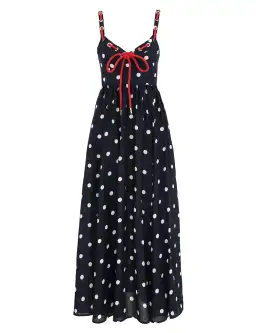 Zimmermann Scarborough Eyelet Maxi Dress in Blue Ivory Polka Dot Size 1 AU 10   for rent on The Volte - image 1