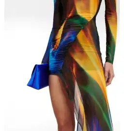 David Koma Draped Sheer Mesh Mini Dress Print Size 6 for rent on The Volte - image 4