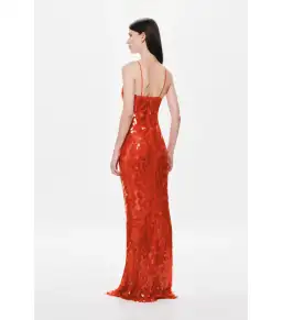 Misha Sapphire Sequin Maxi Dress in Red Sequin Size 8 for rent on The Volte - image 2