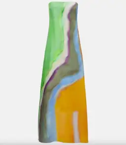 Christopher Esber Printed Silk Satin Maxi Dress Tangelo Aura Print Size AU 6 for rent on The Volte - image 4