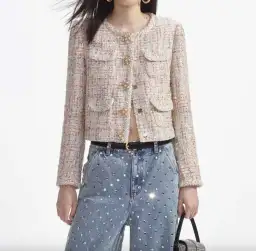 Self Portrait Pastel Boucle Boxy Jacket Multi Size UK / AU 4 for rent on The Volte - image 2