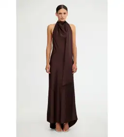Significant Other Adriana Halter Gown Chocolate Size 6 for rent on The Volte - image 1