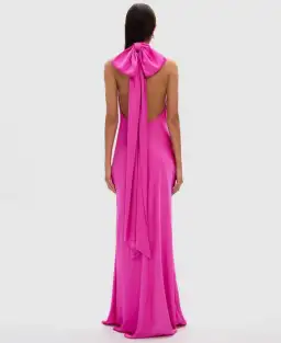 MISHA Evianna Satin Gown Maxi Hot Pink Size 8/S for rent on The Volte - image 3