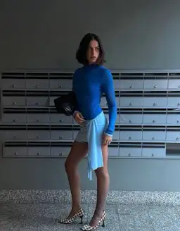 Benni Kingsley Mini Dress Blue Size 10 for rent on The Volte - image 5