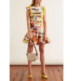 Zimmermann Brightside Fluted Mini Dress Multi Print Size 3/AU 14 for rent on The Volte - image 2